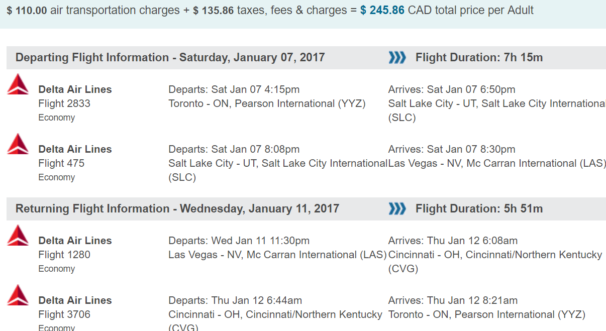 [DEAL EXPIRED] PRICE DROP! Toronto to Las Vegas for only